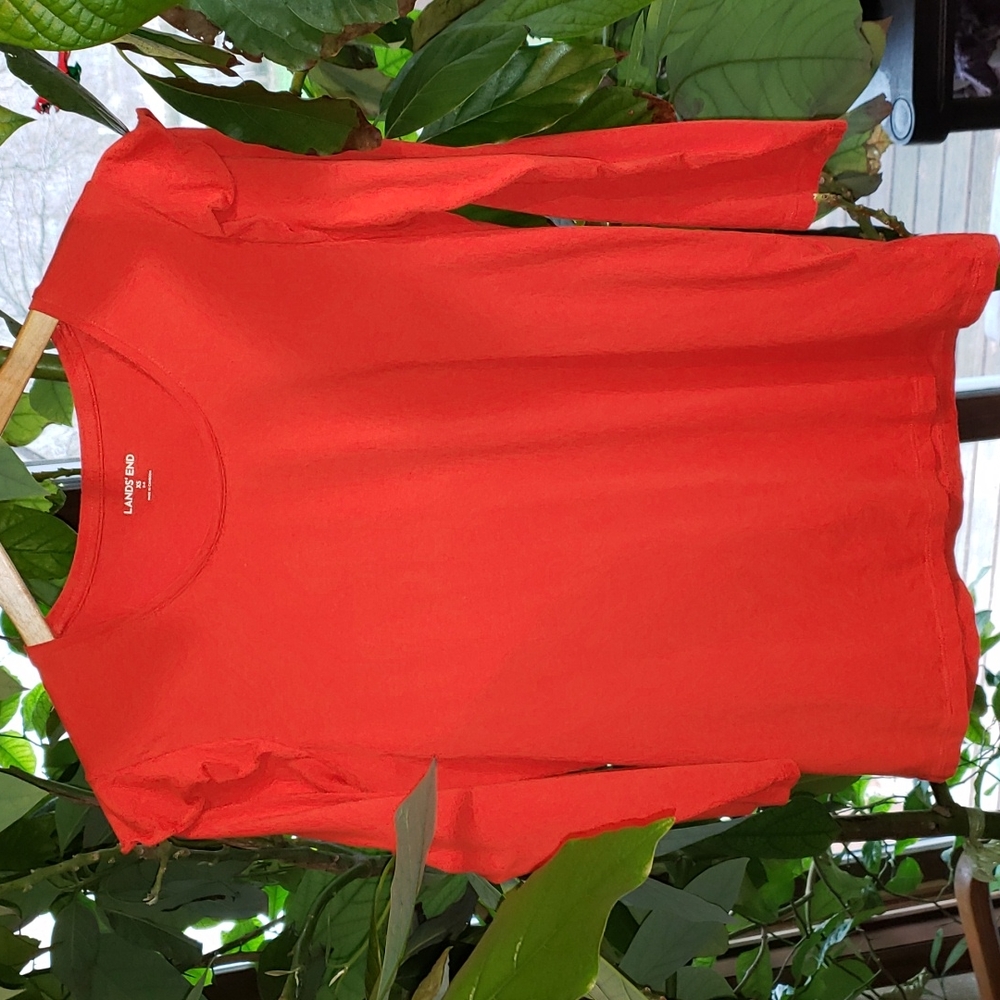 Lands End Round Neck Long Sleeve Ruffle Shoulder T Shirt XS - Picture 7 of 7